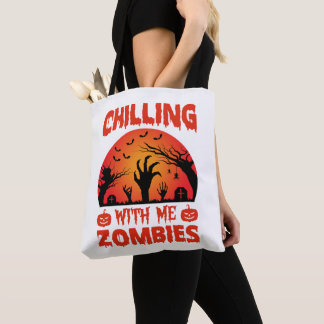 Gruselige Zeit mit mir Zombies Retro Halloween Tasche
