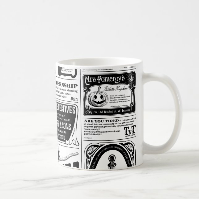 gruselige Zeitung Kaffeetasse (Rechts)