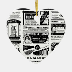 gruselige Zeitung Keramik Ornament