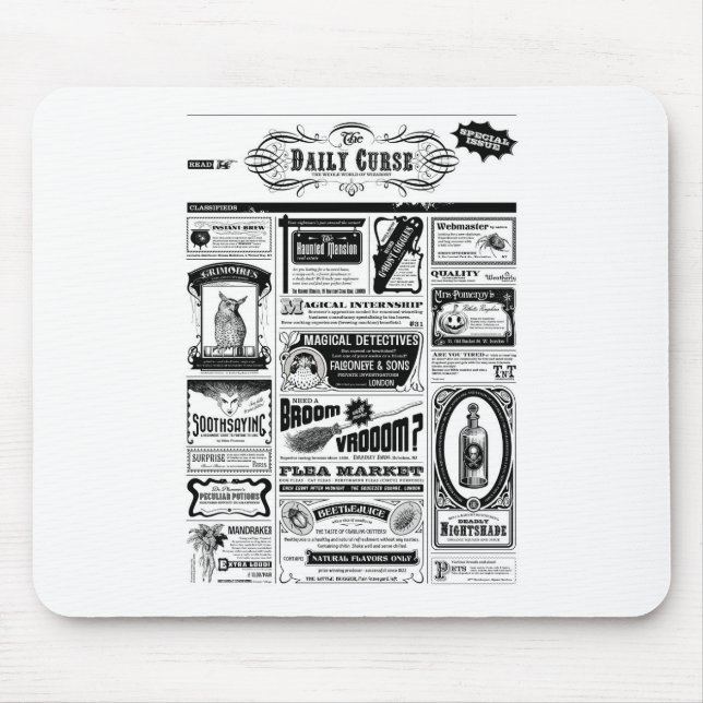 gruselige Zeitung Mousepad (Vorne)