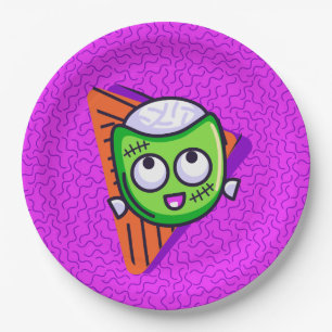 Gruselige Zombie-Halloween-Teller - Lila Pappteller