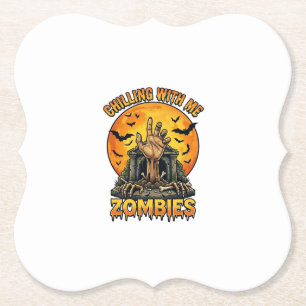 Gruselige Zombies Hand Grabstein Vollmond Fledermä Untersetzer