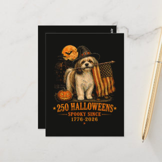 Gruseliger 250 Halloweens Shih Tzu Patriotischer 1 Postkarte