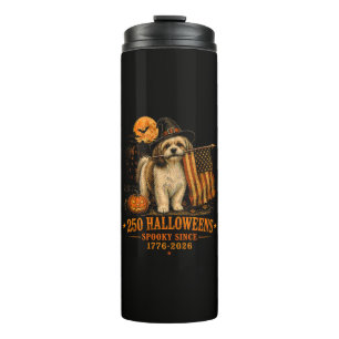 Gruseliger 250 Halloweens Shih Tzu Patriotischer 1 Thermosbecher