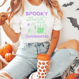 Gruseliger, aber koffeinhaltiger grüner violetter  T-Shirt