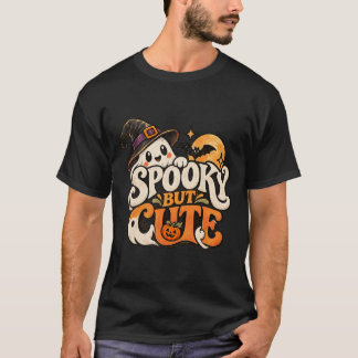 Gruseliger aber süßer Geist-Hexe Retro-Halloween-G T-Shirt