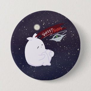 Gruseliger Alien-Entführungs-Halloween-Button Button