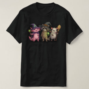 Gruseliger Axolotl-Waschbär Halloween Bites Grus T-Shirt