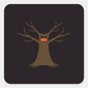 Gruseliger Baum mit Gesichtsmaske Sticker