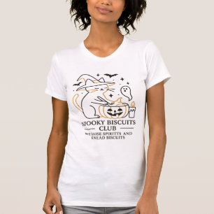Gruseliger Biscuit-Club Katze Halloween Lustiges B T-Shirt