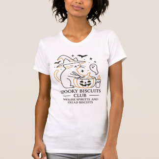 Gruseliger Biscuit-Club Katze Halloween Lustiges B T-Shirt