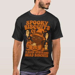 Gruseliger Biscuit-Club Katze Halloween Lustiges B T-Shirt
