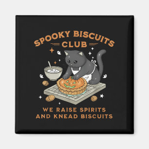 Gruseliger Biscuit-Club Schwarze Katze Kürbis Hall Magnet