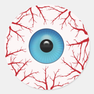 Gruseliger Bloodshot Augapfel Runder Aufkleber