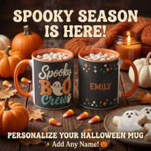 Gruseliger Boo Crew Retro-Geist Halloween Name