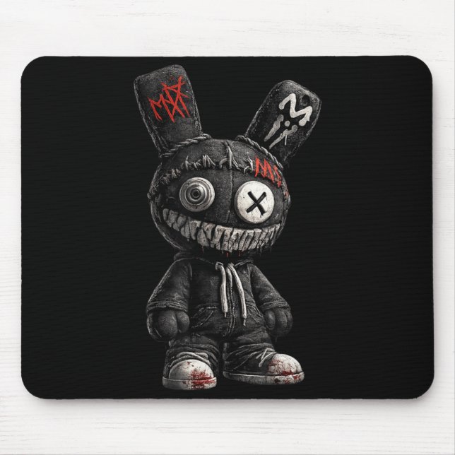 Gruseliger Bunny-Horror-Goth-Grunge-Emo-Dunkle Äst Mousepad (Vorne)