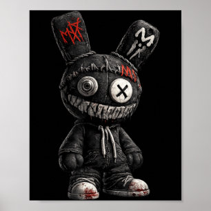 Gruseliger Bunny-Horror-Goth-Grunge-Emo-Dunkle Äst Poster
