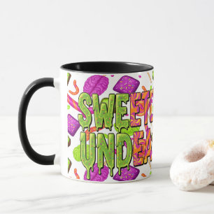 Gruseliger Candy-Zombie-Mix für Halloween Tasse