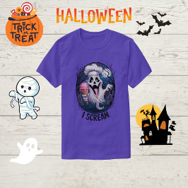 Gruseliger Chef Geist Eiscreme Halloween Lustige F T-Shirt