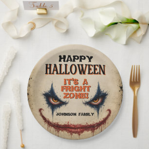 Gruseliger Clown Halloween-Kostenüm-Party-Spooky Pappteller