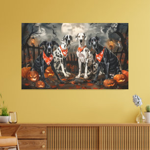 Gruseliger Deutsche Dogge Halloween Leinwanddruck