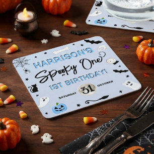 Gruseliger Einziger! Jungen Halloween 1. Geburtsta Rechteckiger Pappuntersetzer