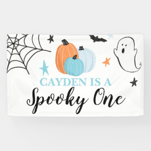 Gruseliger Erster Halloween blaue Kürbisse 1. Gebu Banner
