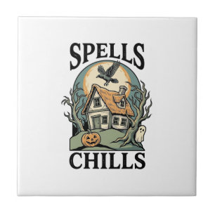 Gruseliger Ferienhaus Halloween-Shirt für die grus Fliese
