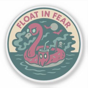 Gruseliger Flamingo-Piraten-Spaß Aufkleber