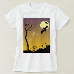 Gruseliger Friedhof Halloween Szene, Halloween T-Shirt