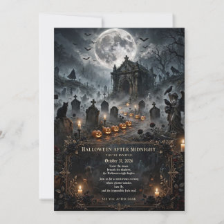 Gruseliger Friedhof und Halloween-Party im verlass Einladung