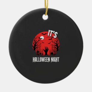 Gruseliger Friedhof-Vektor für Halloween Nacht Keramik Ornament