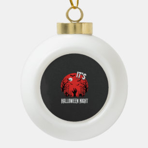 Gruseliger Friedhof Vektor Halloween Nacht Keramik Kugel-Ornament