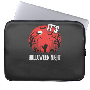 Gruseliger Friedhof Vektor Halloween Nacht Laptopschutzhülle