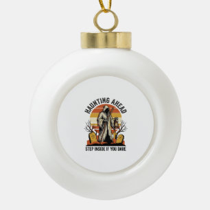 Gruseliger Friedhofs-Shirt mit unheimlichem Sonnen Keramik Kugel-Ornament