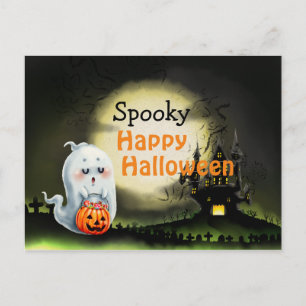 Gruseliger Froher Halloween Postkarte