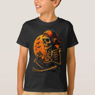 Gruseliger Gamer Halloween Gruseliger Skelettspiel T-Shirt