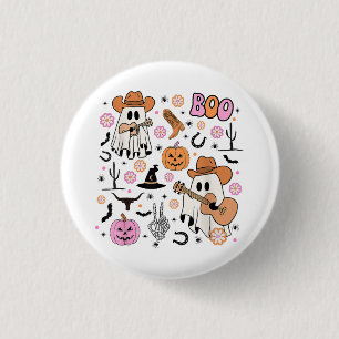 Gruseliger Geist-Cowboy Süß Halloween Boo Western Button