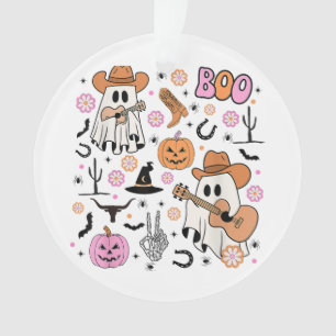 Gruseliger Geist-Cowboy Süß Halloween Boo Western Ornament