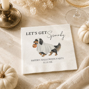 Gruseliger Geist-Dachshund-Halloween-Party Serviette