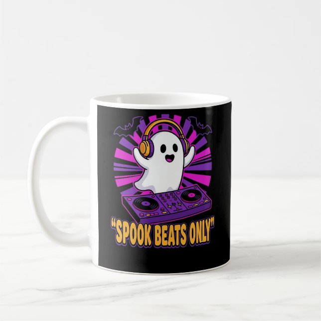 Gruseliger Geist DJ Halloween-Beats-Design_1 Kaffeetasse (Links)