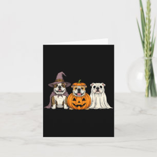 Gruseliger Geist Englisch Bulldogge Kürbis Hallowe Karte