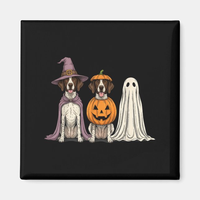 Gruseliger Geist Englisch Pointer Kürbis Halloween Magnet (Vorne)