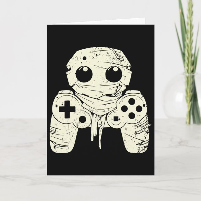 Gruseliger Geist-Mummy-Gaming-Controller-Halloween Karte (Vorderseite)