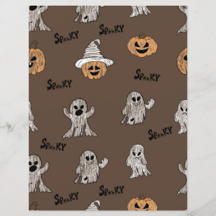 Gruseliger Geist und Kürbis Halloween Muster Scrap