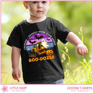 Gruseliger Geister-Bulldozer Anpassbares Halloween Kleinkind T-shirt