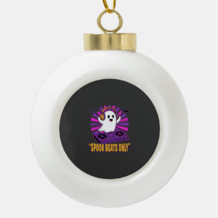 Gruseliger Geister-DJ-Halloween-Beats-Design_1 Keramik Kugel-Ornament