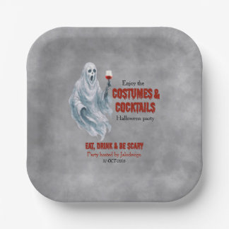 Gruseliger Geister-Kostüm-Cocktail-Halloween-Party Pappteller