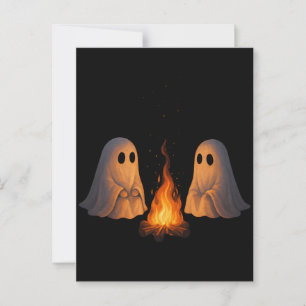Gruseliger Geister-Lagerfeuer-Nachtwald-Kunst - Ha Postkarte
