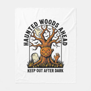 Gruseliger Geisterbaum Vintage Halloween-Warn-Shir Fleecedecke